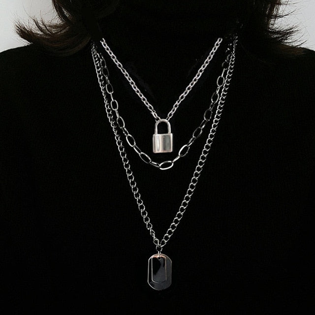 Multilayer Hip Hop Long Chain