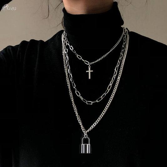 Multilayer Hip Hop Long Chain